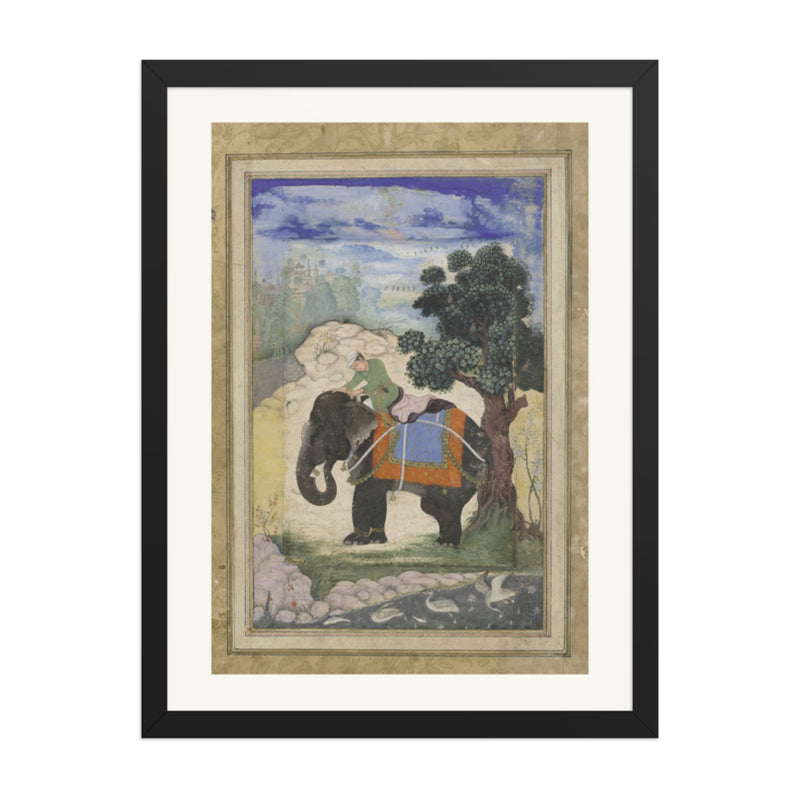 Elephant and Mahout | Restored Mughal Wall Art