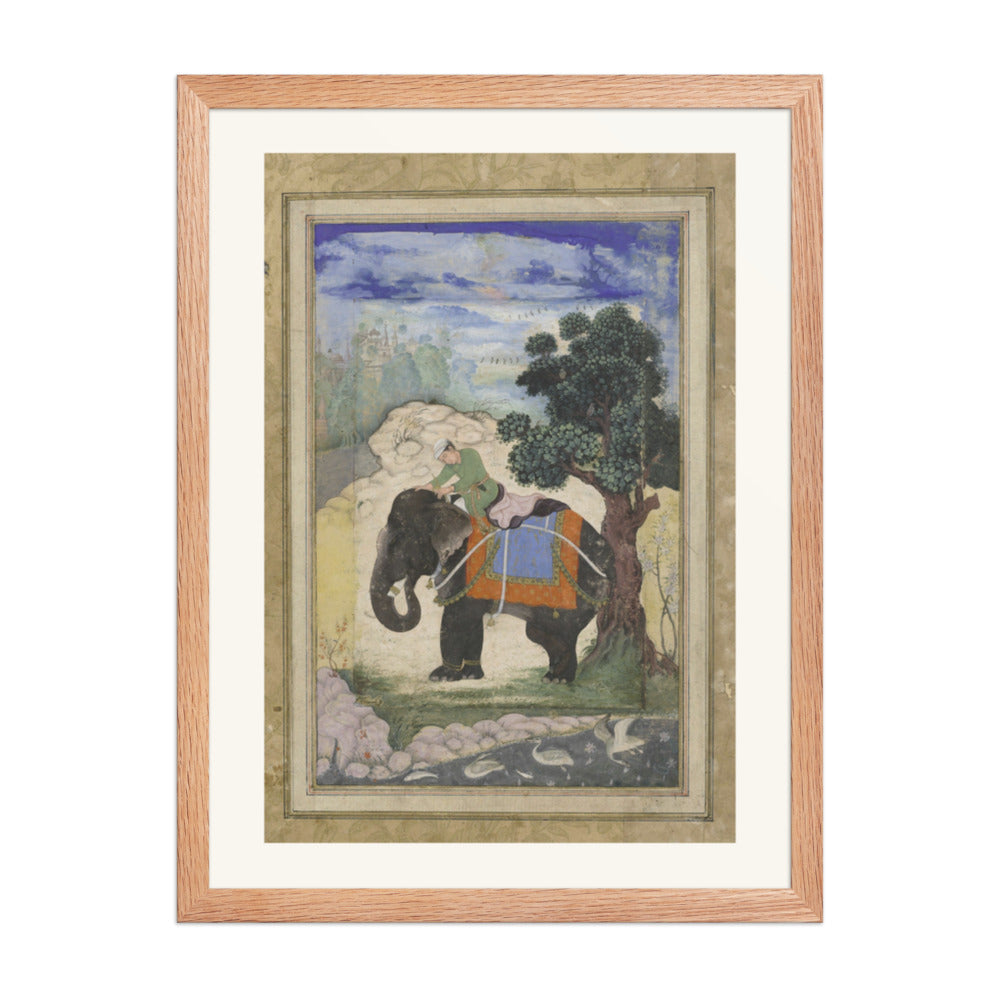 Elephant and Mahout | Restored Mughal Wall Art — view 3