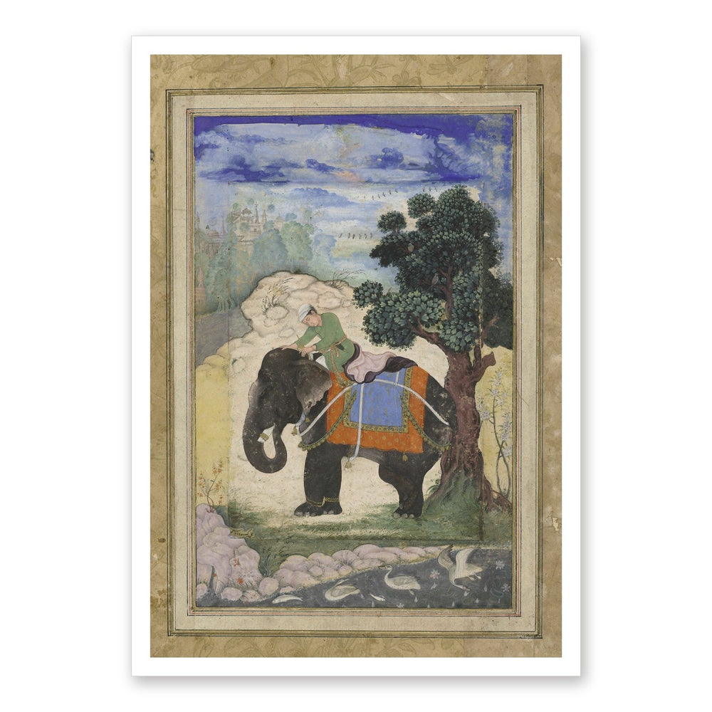 Elephant and Mahout | Restored Mughal Wall Art — view 7