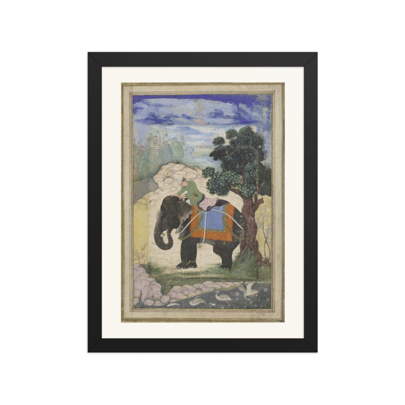 Elephant and Mahout | Restored Mughal Wall Art