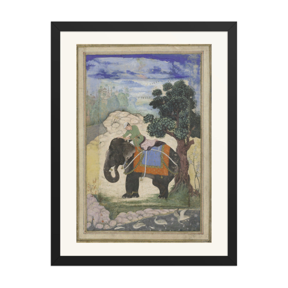 Elephant and Mahout | Restored Mughal Wall Art — view 4