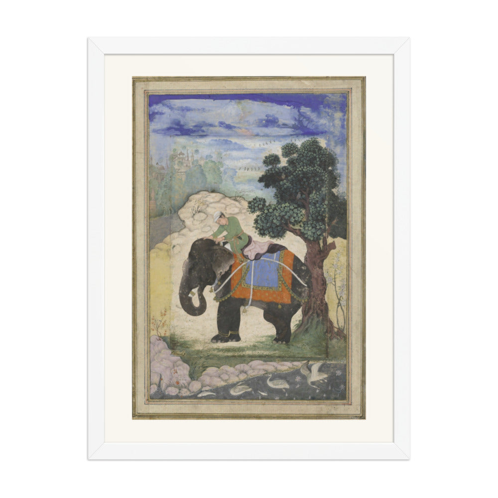 Elephant and Mahout | Restored Mughal Wall Art — view 6