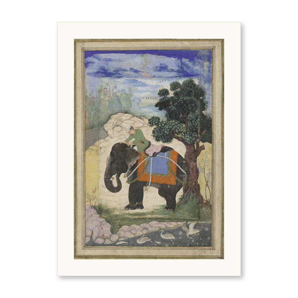 Elephant and Mahout | Restored Mughal Wall Art — view 7