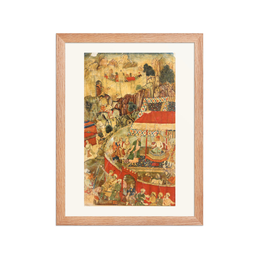 Royal Camp Before a Fortress — Restored Mughal Wall Art — view 4