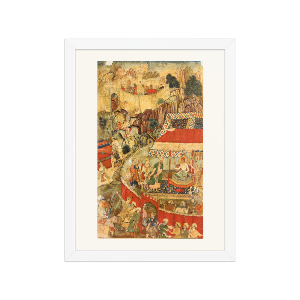 Royal Camp Before a Fortress — Restored Mughal Wall Art — view 6