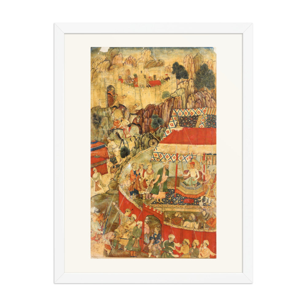 Royal Camp Before a Fortress — Restored Mughal Wall Art — view 5