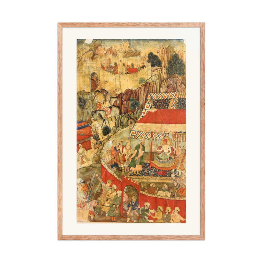 Royal Camp Before a Fortress — Restored Mughal Wall Art — view 8