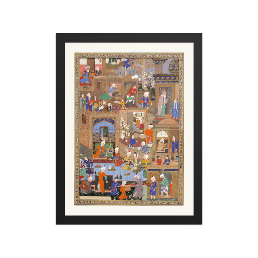 Nighttime in a City by Mir Sayyid Ali | Restored Persian Miniature — view 2