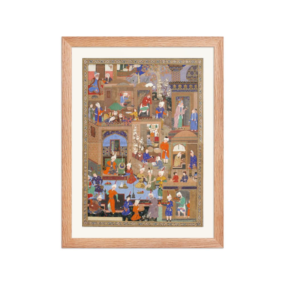 Nighttime in a City by Mir Sayyid Ali | Restored Persian Miniature — view 4