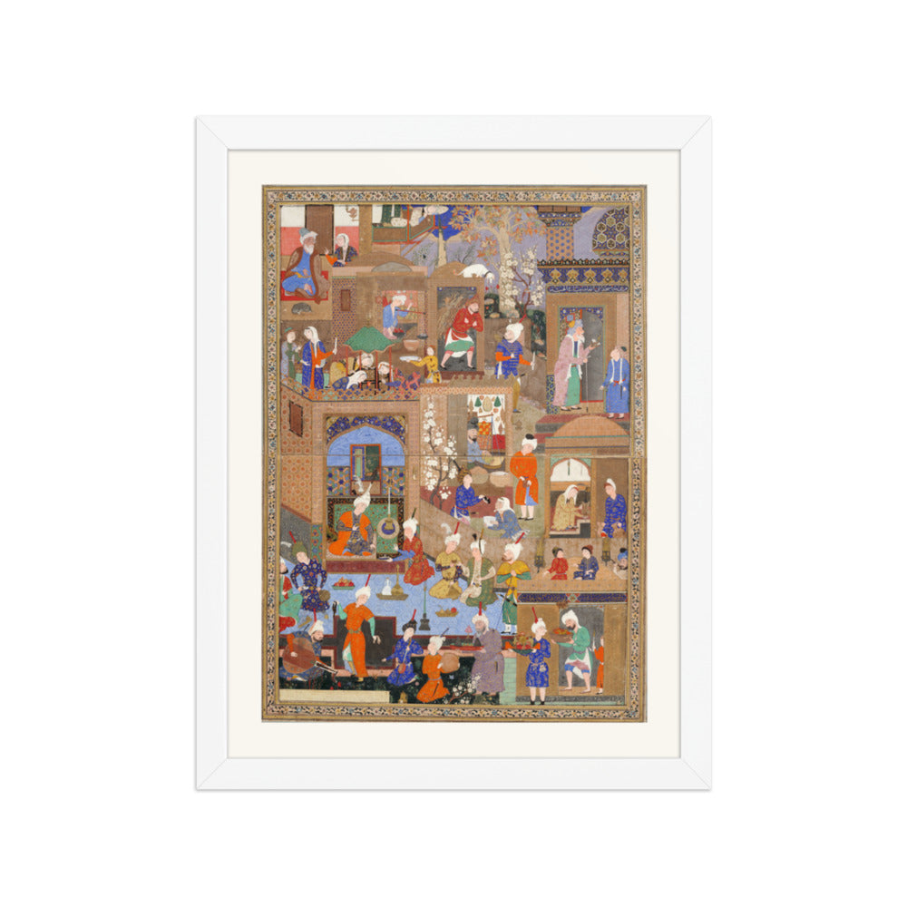 Nighttime in a City by Mir Sayyid Ali | Restored Persian Miniature — view 6