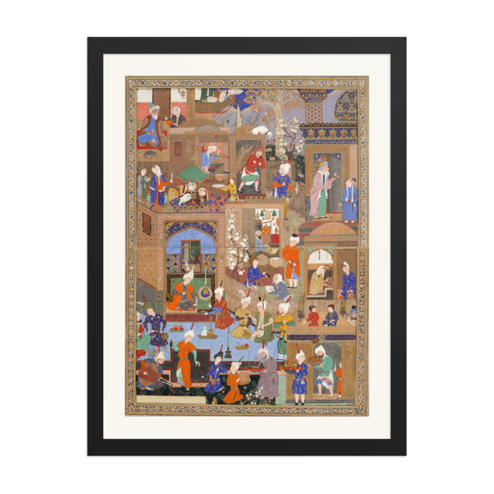 Nighttime in a City by Mir Sayyid Ali | Restored Persian Miniature — view 1