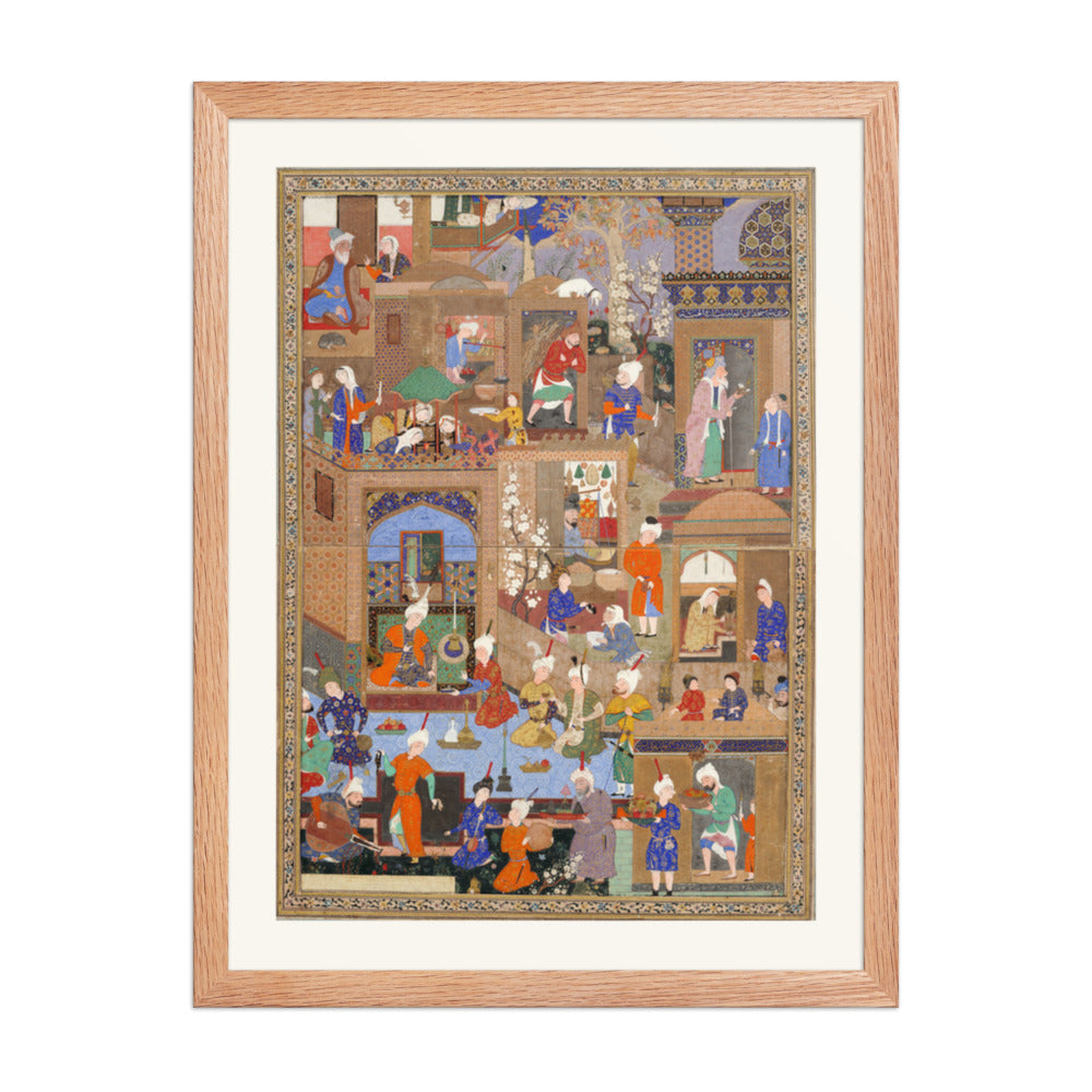 Nighttime in a City by Mir Sayyid Ali | Restored Persian Miniature — view 3