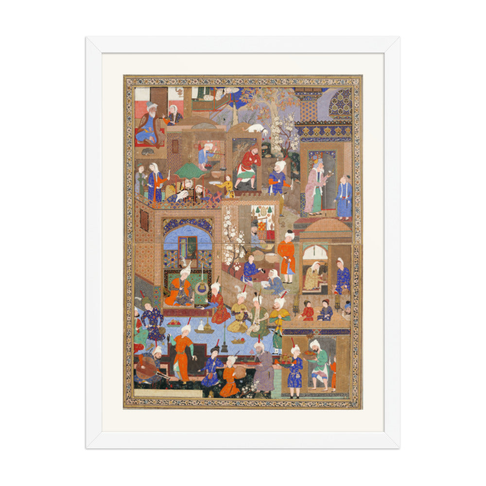 Nighttime in a City by Mir Sayyid Ali | Restored Persian Miniature — view 5