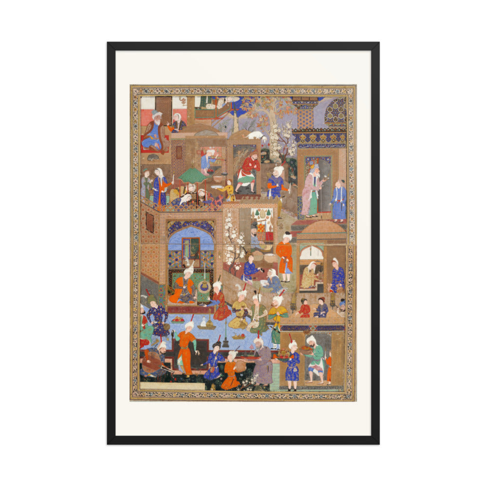 Nighttime in a City by Mir Sayyid Ali | Restored Persian Miniature — view 14