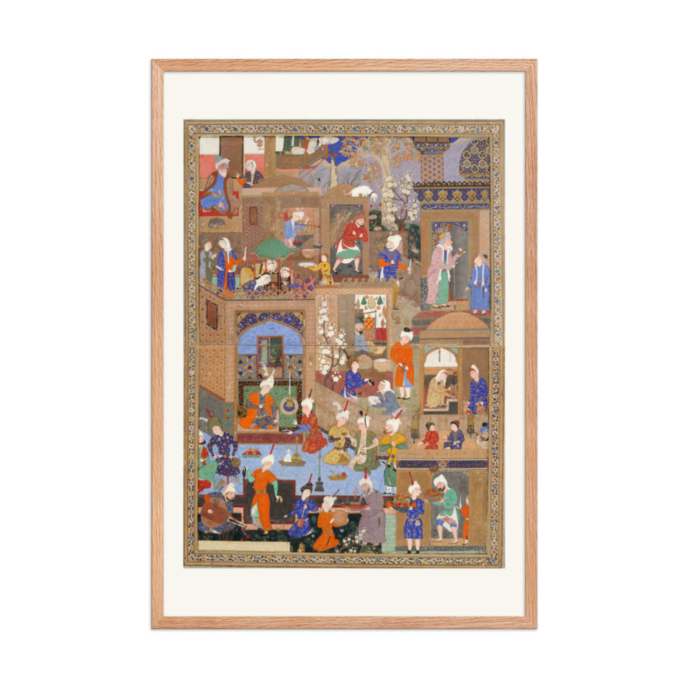 Nighttime in a City by Mir Sayyid Ali | Restored Persian Miniature — view 15