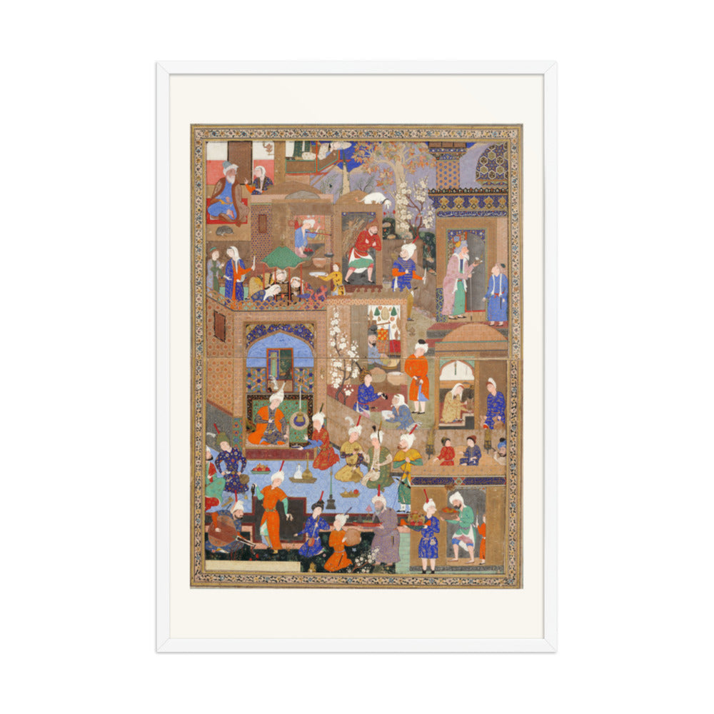 Nighttime in a City by Mir Sayyid Ali | Restored Persian Miniature — view 16
