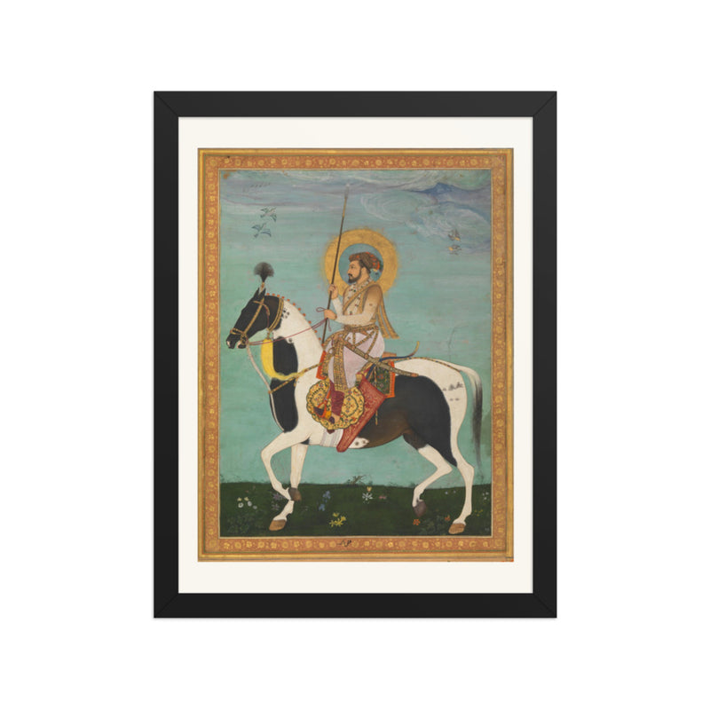Shah Jahan on Horseback by Payag — Shah Jahan Album | Restored Mughal Wall Art