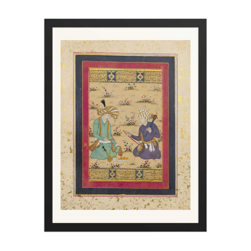 A Nobleman and Musician | Restored Persian Miniature