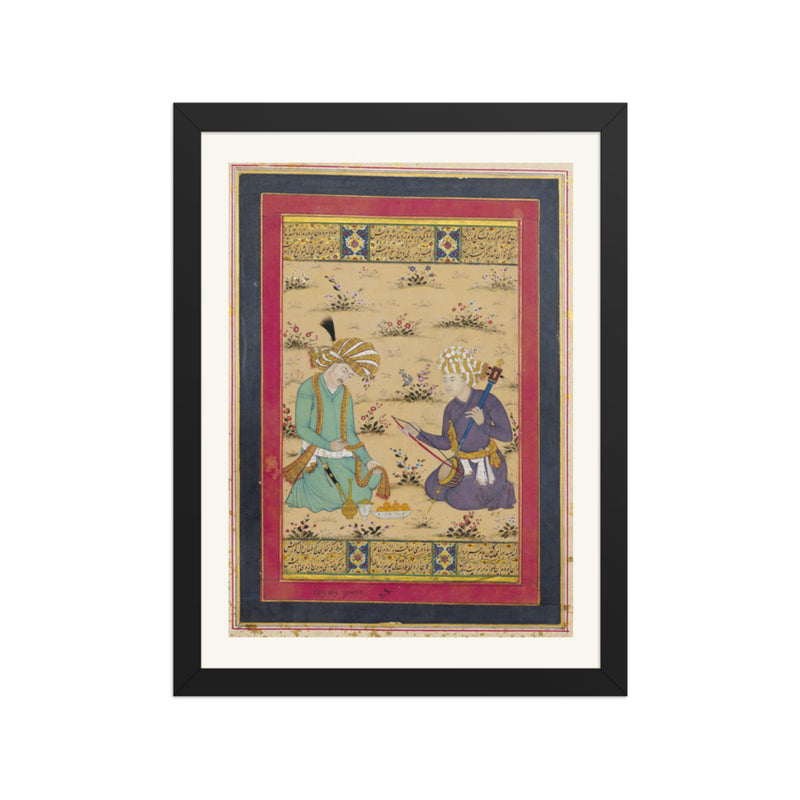 A Nobleman and Musician | Restored Persian Miniature