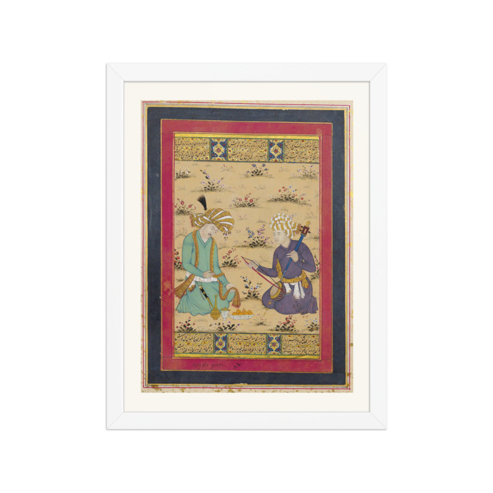 A Nobleman and Musician | Restored Persian Miniature — view 3