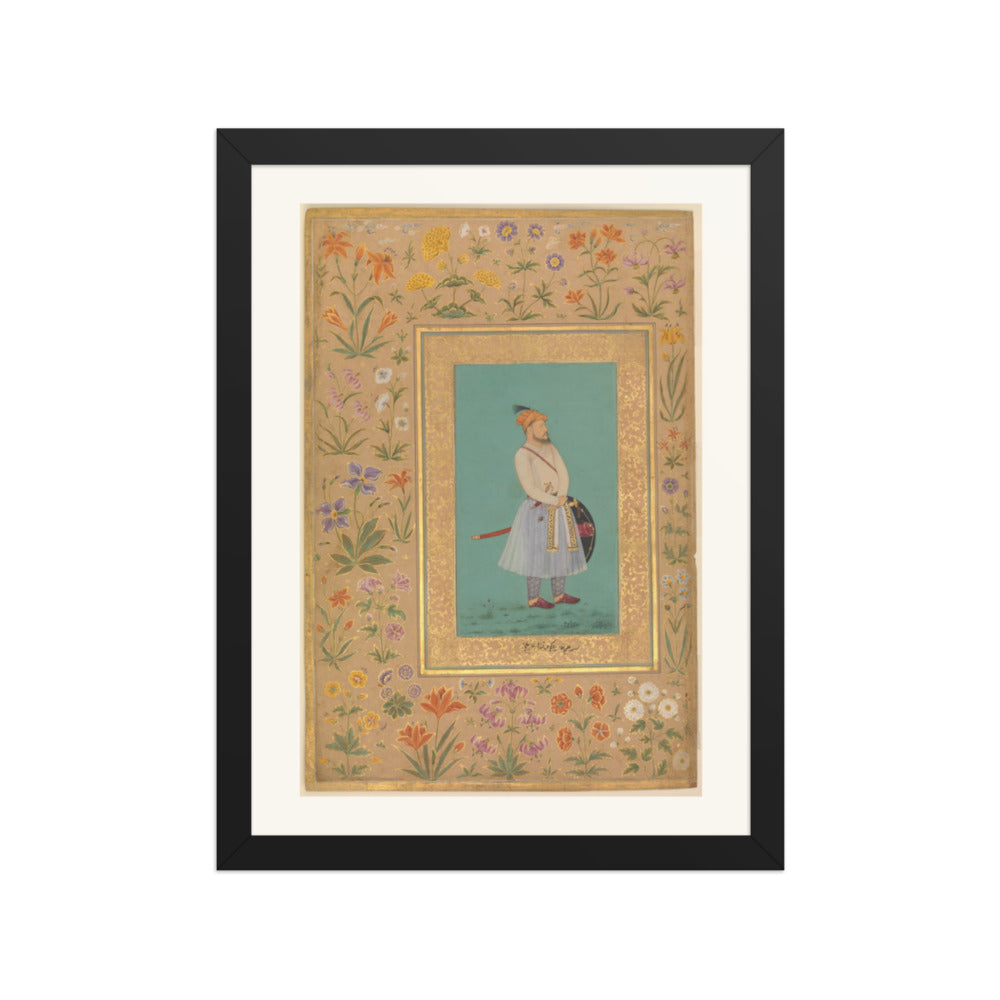 Portrait of Qilich Khan Turani — Shah Jahan Album | Restored Mughal Wall Art — view 2