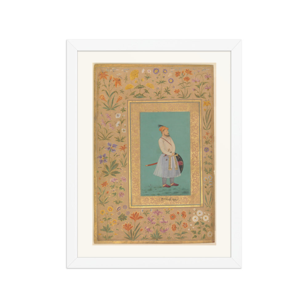 Portrait of Qilich Khan Turani — Shah Jahan Album | Restored Mughal Wall Art — view 6