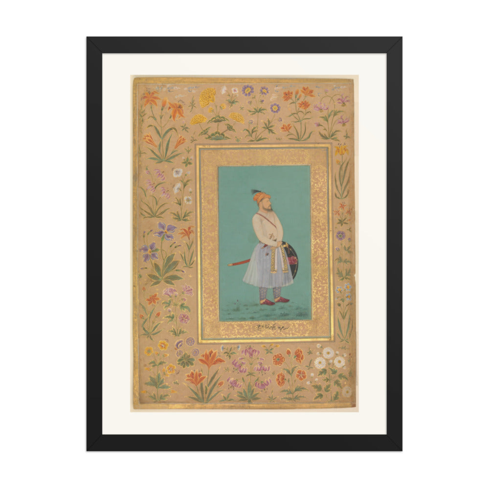 Portrait of Qilich Khan Turani — Shah Jahan Album | Restored Mughal Wall Art — view 1