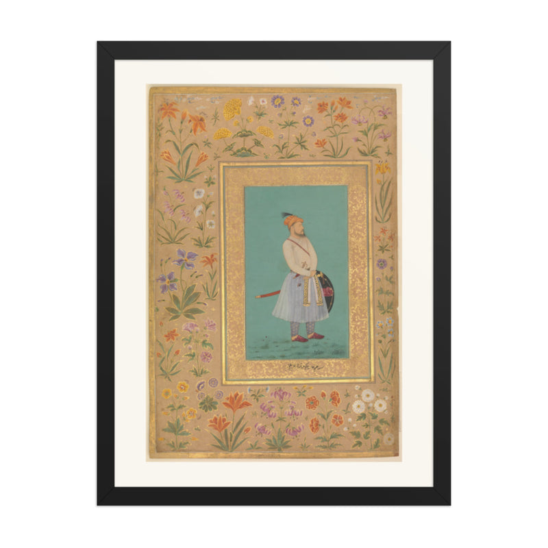 Portrait of Qilich Khan Turani — Shah Jahan Album | Restored Mughal Wall Art
