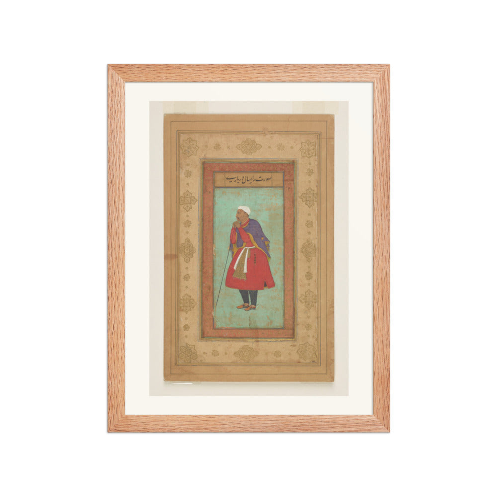 Portrait of Raisal Darbari — Salim Album Folio | Restored Mughal Wall Art — view 4