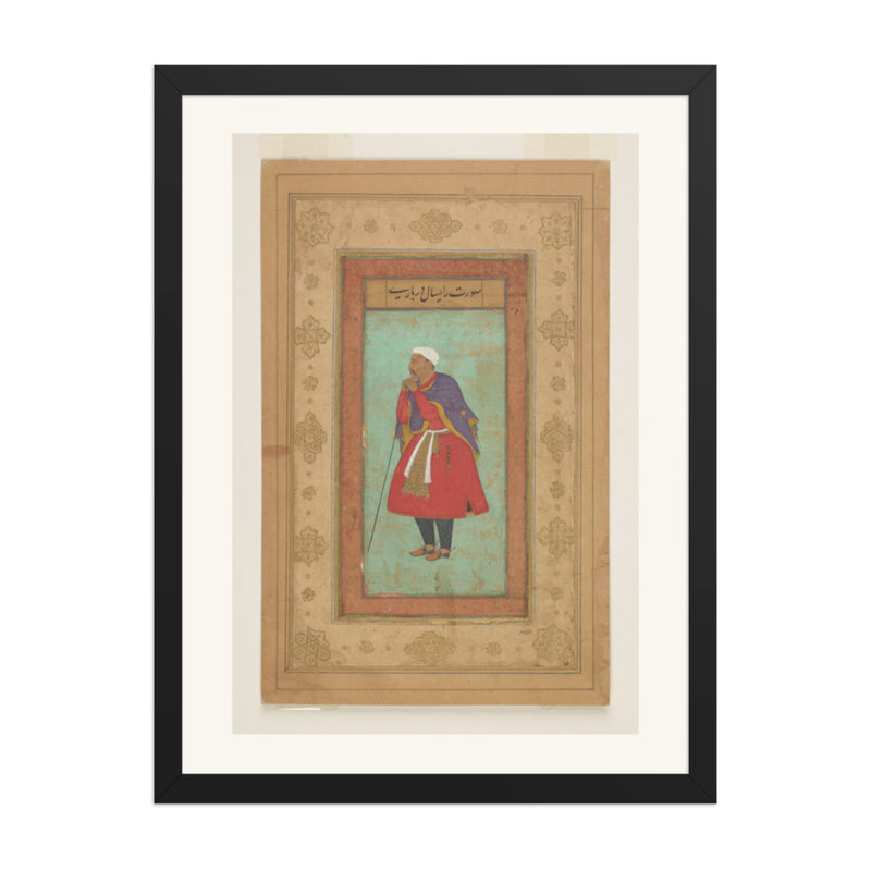 Portrait of Raisal Darbari — Salim Album Folio | Restored Mughal Wall Art