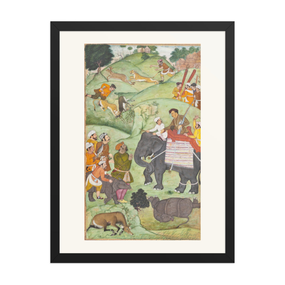 Prince Salim at the Hunt — Restored Mughal Wall Art — view 1
