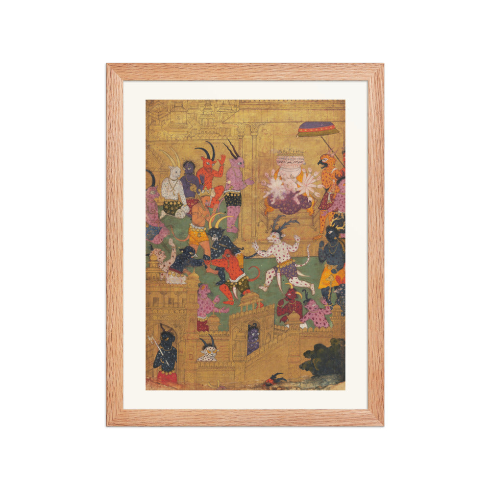 Angad the Messenger at Ravana's Court — Ramayana Folio | Restored Mughal Wall Art — view 4