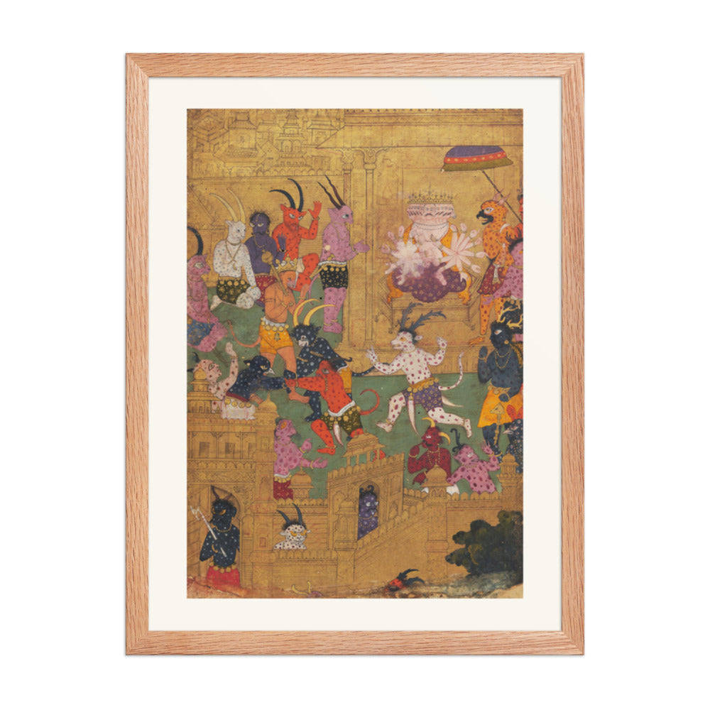 Angad the Messenger at Ravana's Court — Ramayana Folio | Restored Mughal Wall Art — view 3