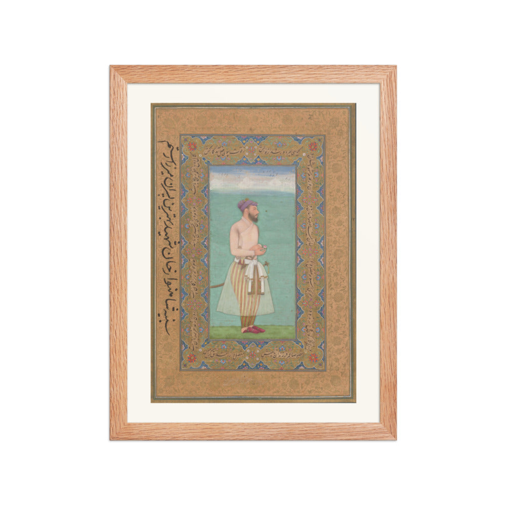 Standing Courtier — Mughal Album Folio | Restored Mughal Wall Art — view 4