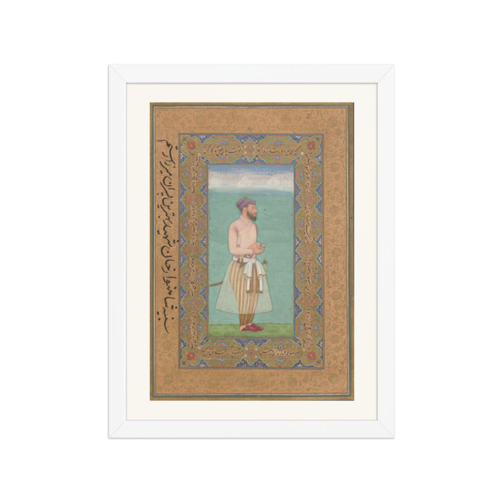 Standing Courtier — Mughal Album Folio | Restored Mughal Wall Art — view 6
