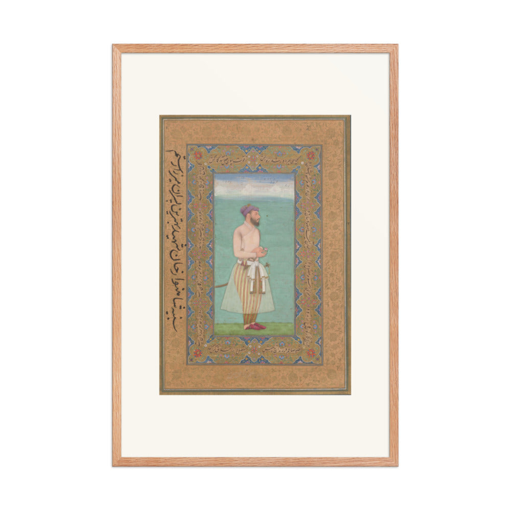 Standing Courtier — Mughal Album Folio | Restored Mughal Wall Art — view 9