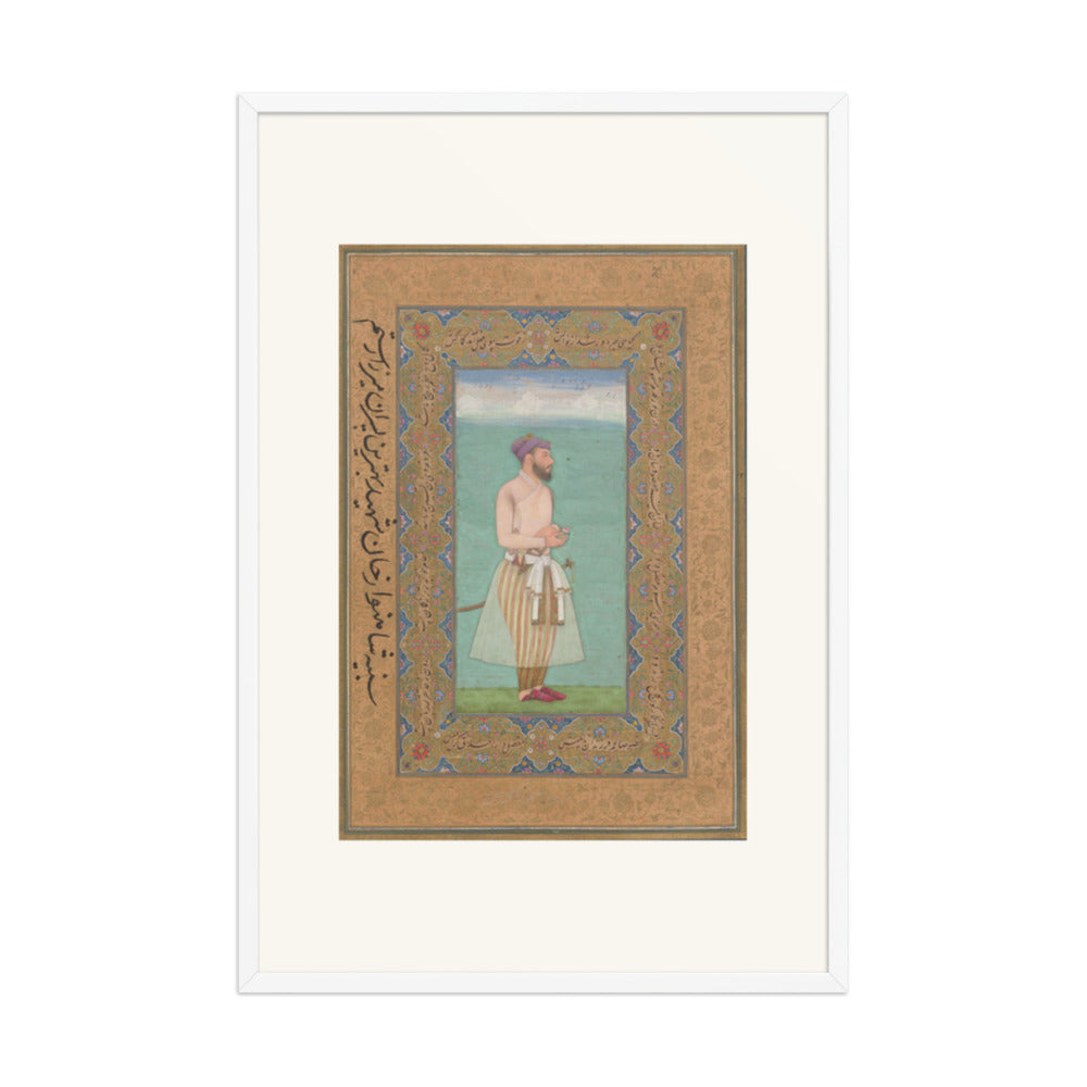 Standing Courtier — Mughal Album Folio | Restored Mughal Wall Art — view 10