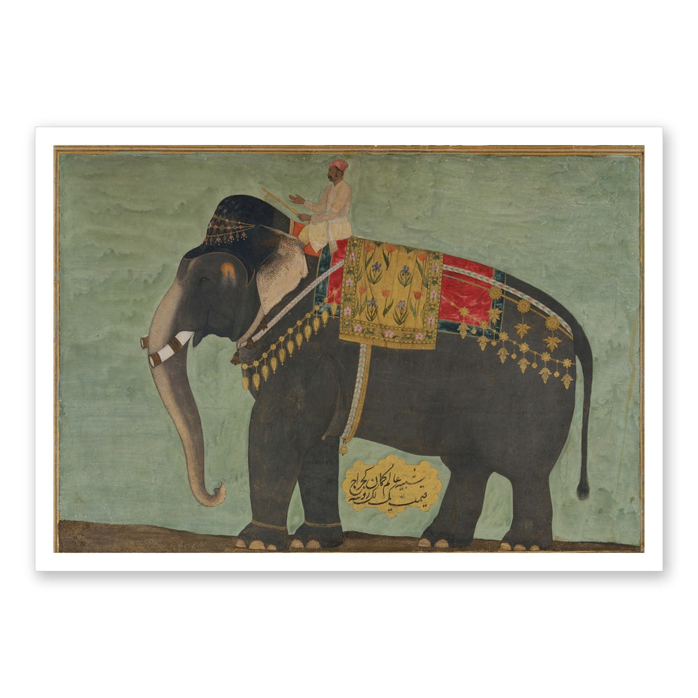 Portrait of the Elephant 'Alam Guman | Restored Mughal Wall Art — view 7