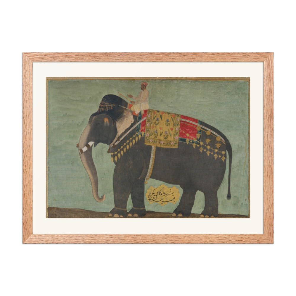 Portrait of the Elephant 'Alam Guman | Restored Mughal Wall Art — view 5