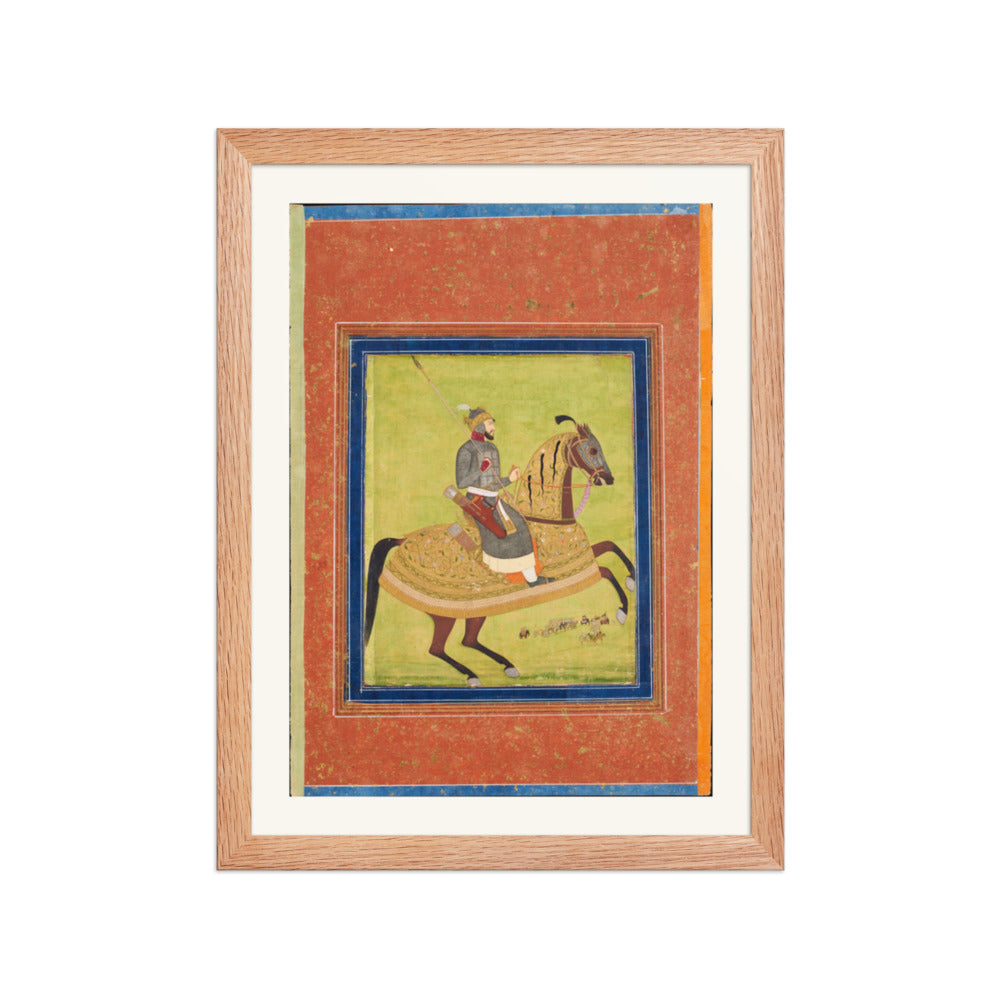 Prince Azam Shah on Horseback | Restored Mughal Wall Art — view 4