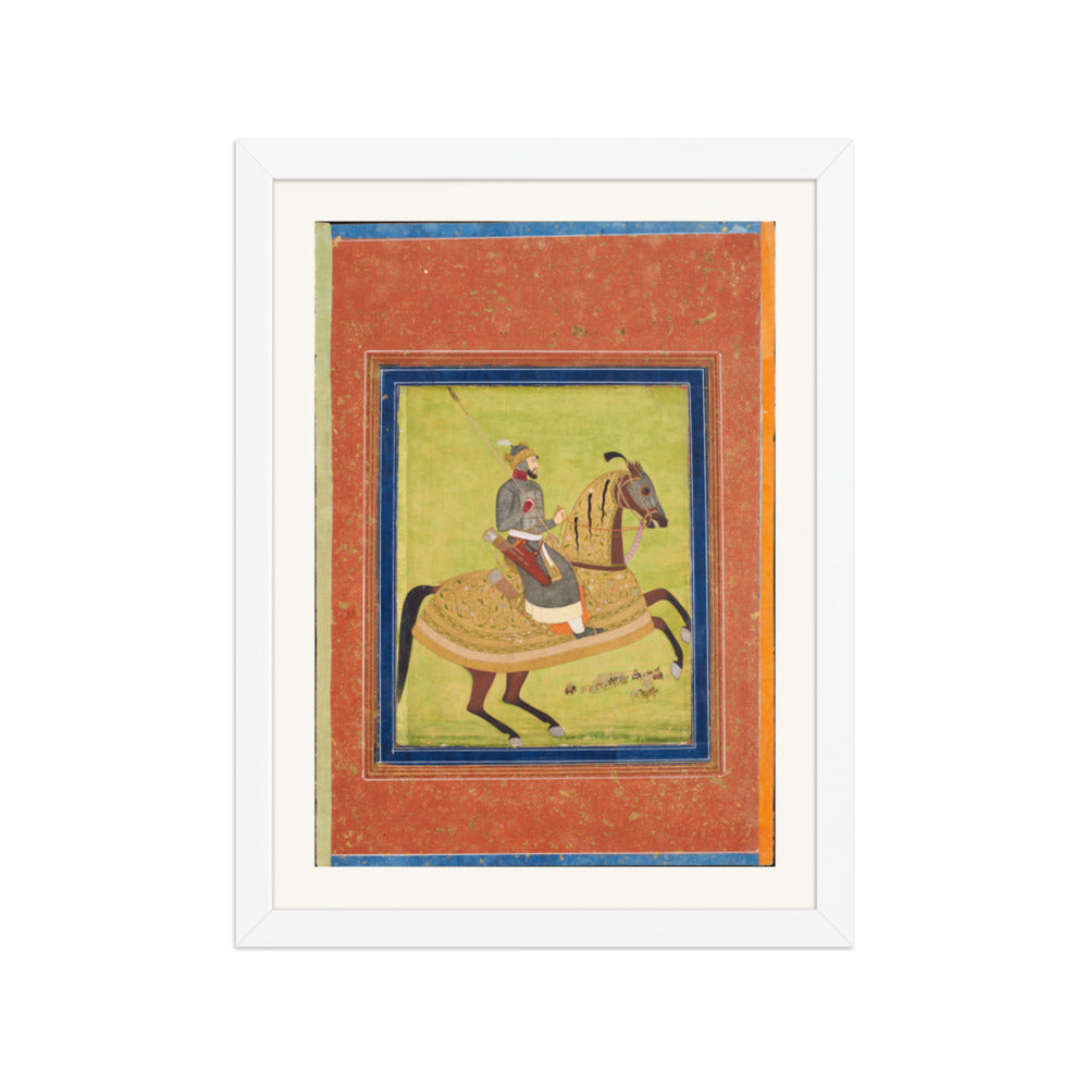 Prince Azam Shah on Horseback | Restored Mughal Wall Art — view 6