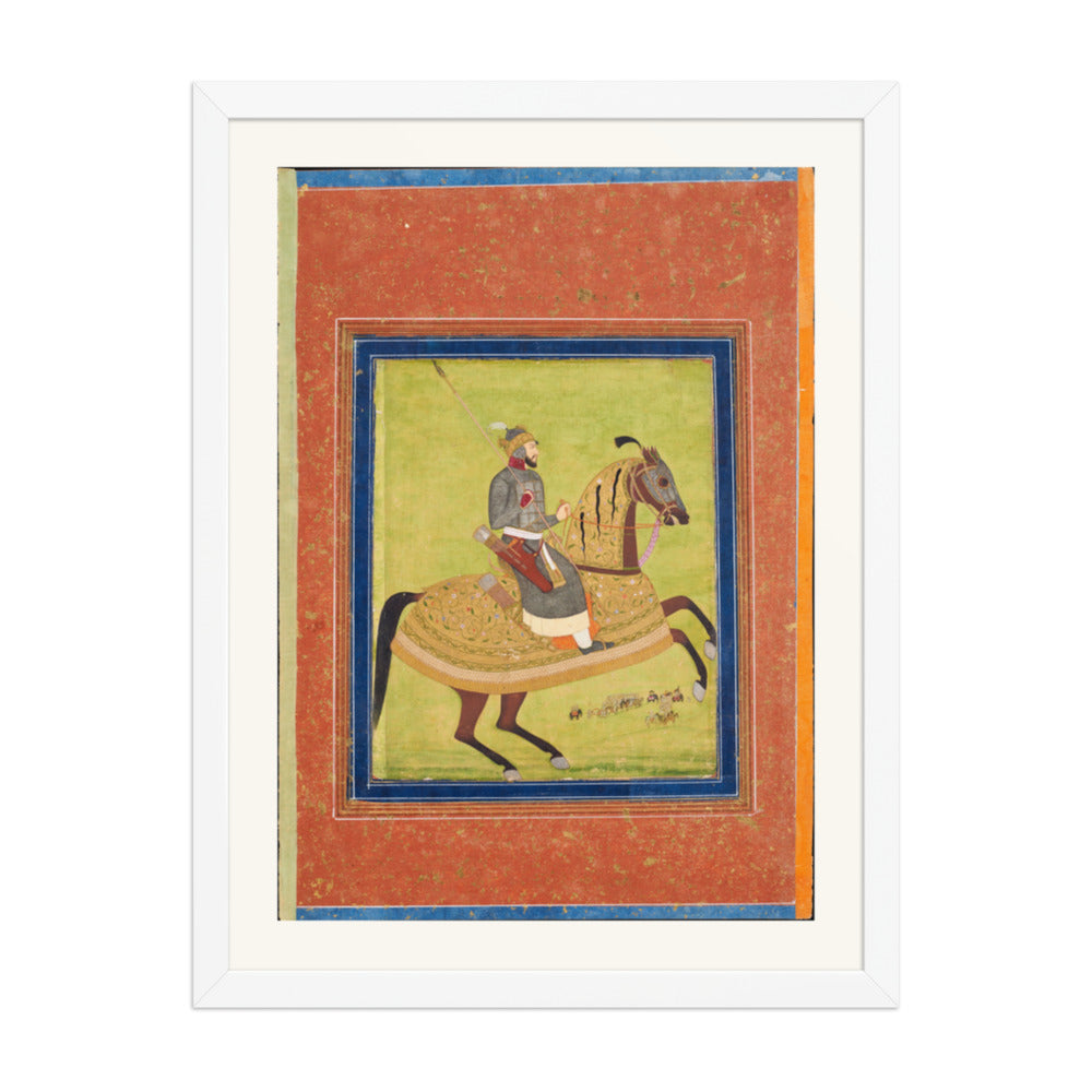Prince Azam Shah on Horseback | Restored Mughal Wall Art — view 5