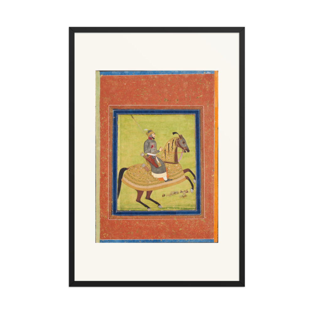 Prince Azam Shah on Horseback | Restored Mughal Wall Art — view 8