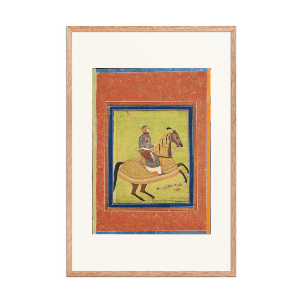Prince Azam Shah on Horseback | Restored Mughal Wall Art — view 9