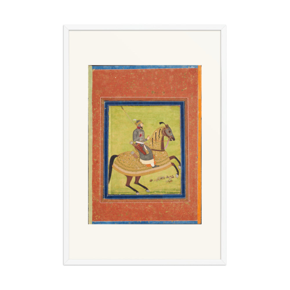 Prince Azam Shah on Horseback | Restored Mughal Wall Art — view 10