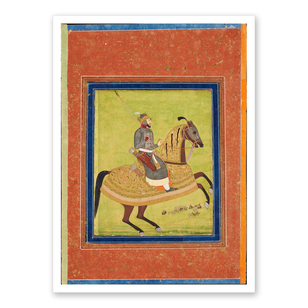 Prince Azam Shah on Horseback | Restored Mughal Wall Art — view 7