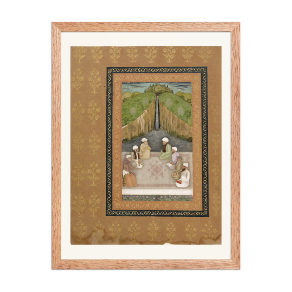 Sages in Religious Discussion, c. 1670 | Restored Mughal Wall Art — view 3