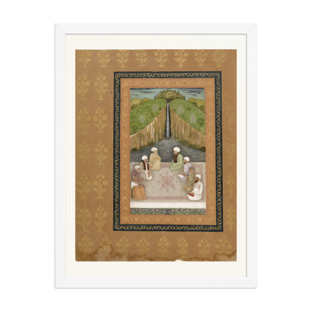Sages in Religious Discussion, c. 1670 | Restored Mughal Wall Art — view 5
