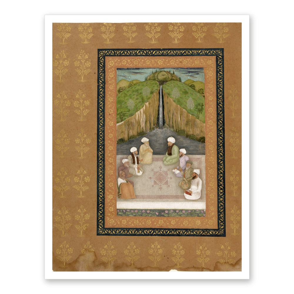 Sages in Religious Discussion, c. 1670 | Restored Mughal Wall Art — view 7