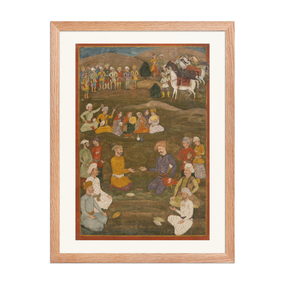 Shah Abbas Receives the Mughal Ambassador Khan Alam — Restored Mughal Wall Art — view 3